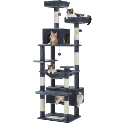 Cat Tree Tower W/ Scratching Posts& Hammock, Condo, Perch, Dangling Balls