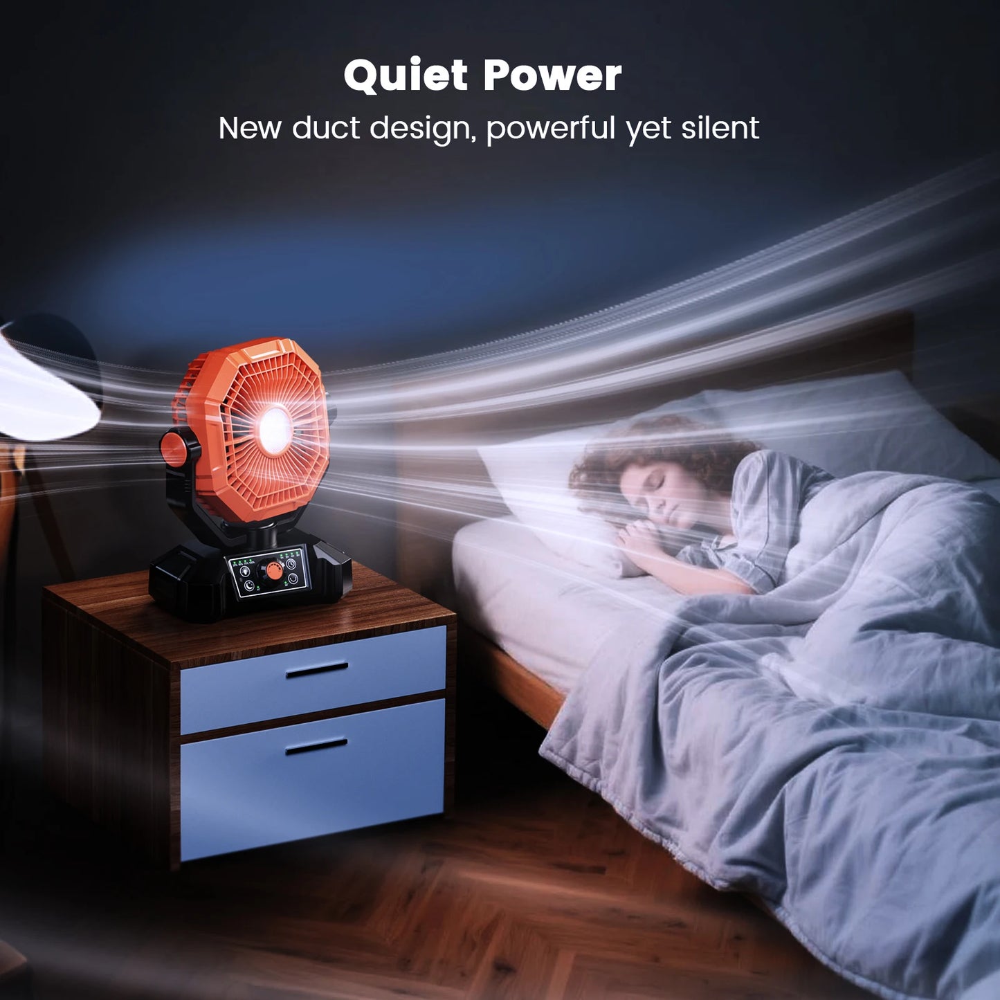 20000mAh Camping Fan with LED Lantern