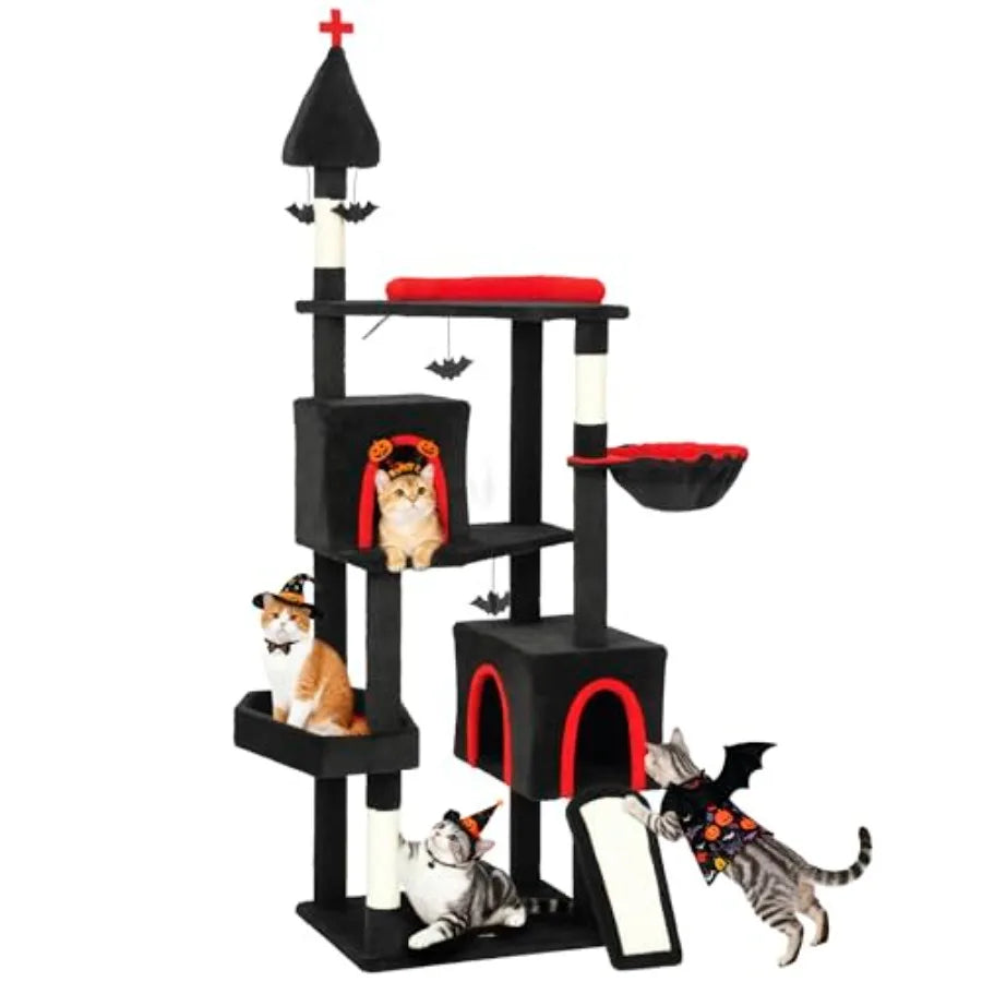 Gothic Cat Tree Tower for Indoor Kittens