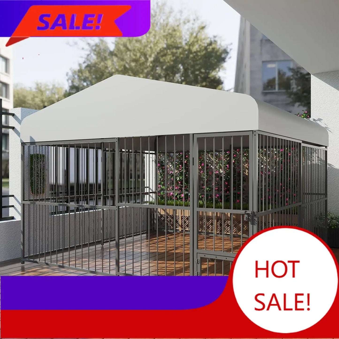 Large Dog Kennel Outside,10x10x6 FT