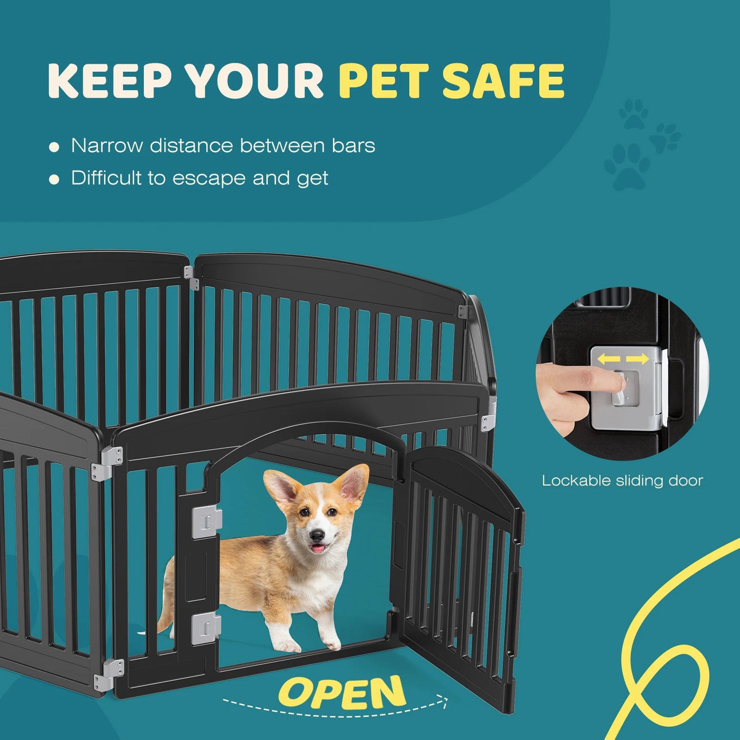 Plastic Dog Playpen 6 Panel 24IN Expandable Durable