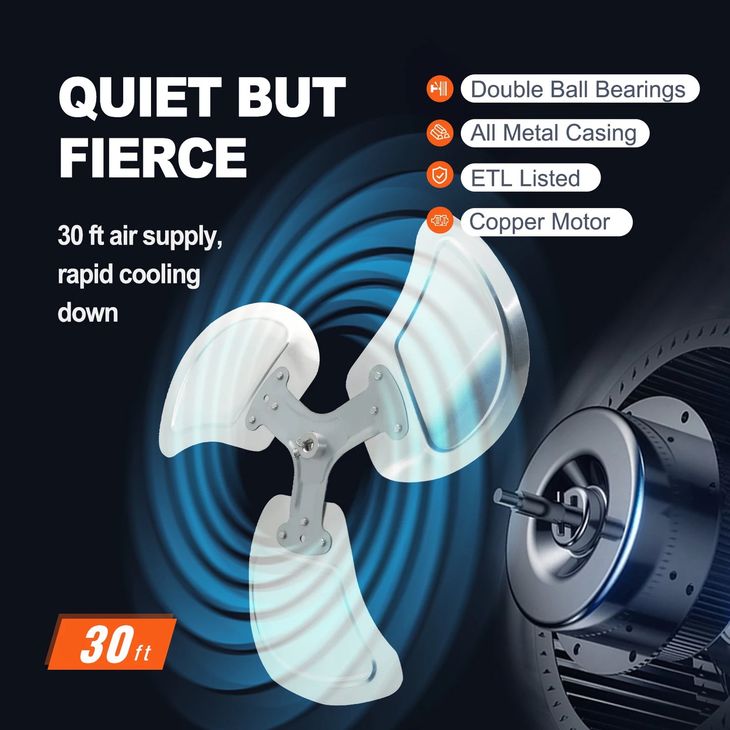 Wall Mount Fan High Velocity Waterproof Oscillating