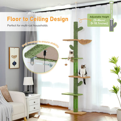 Cat Tree Floor to Ceiling Tower with Scratching Post,