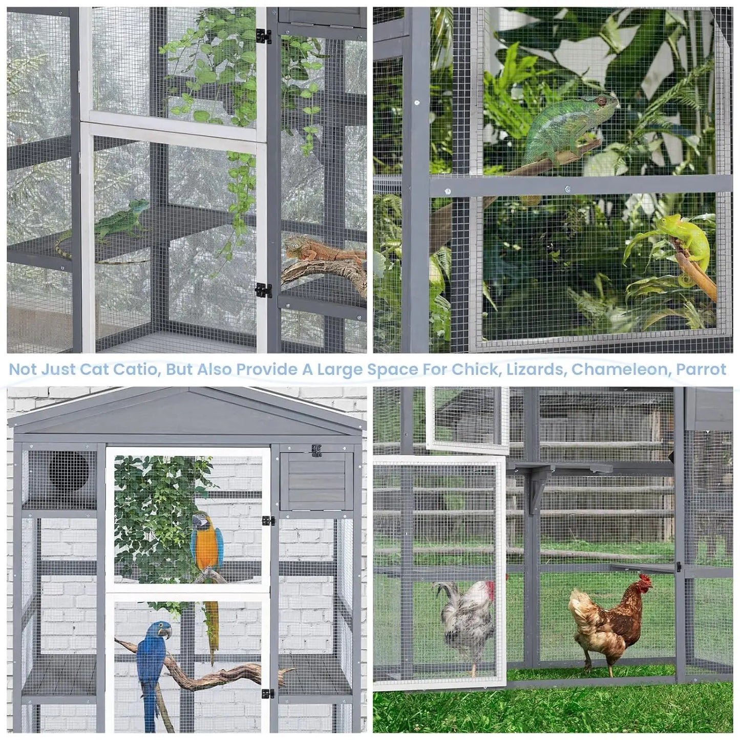 Outdoor Cat Enclosure 71in Height Large Front Door