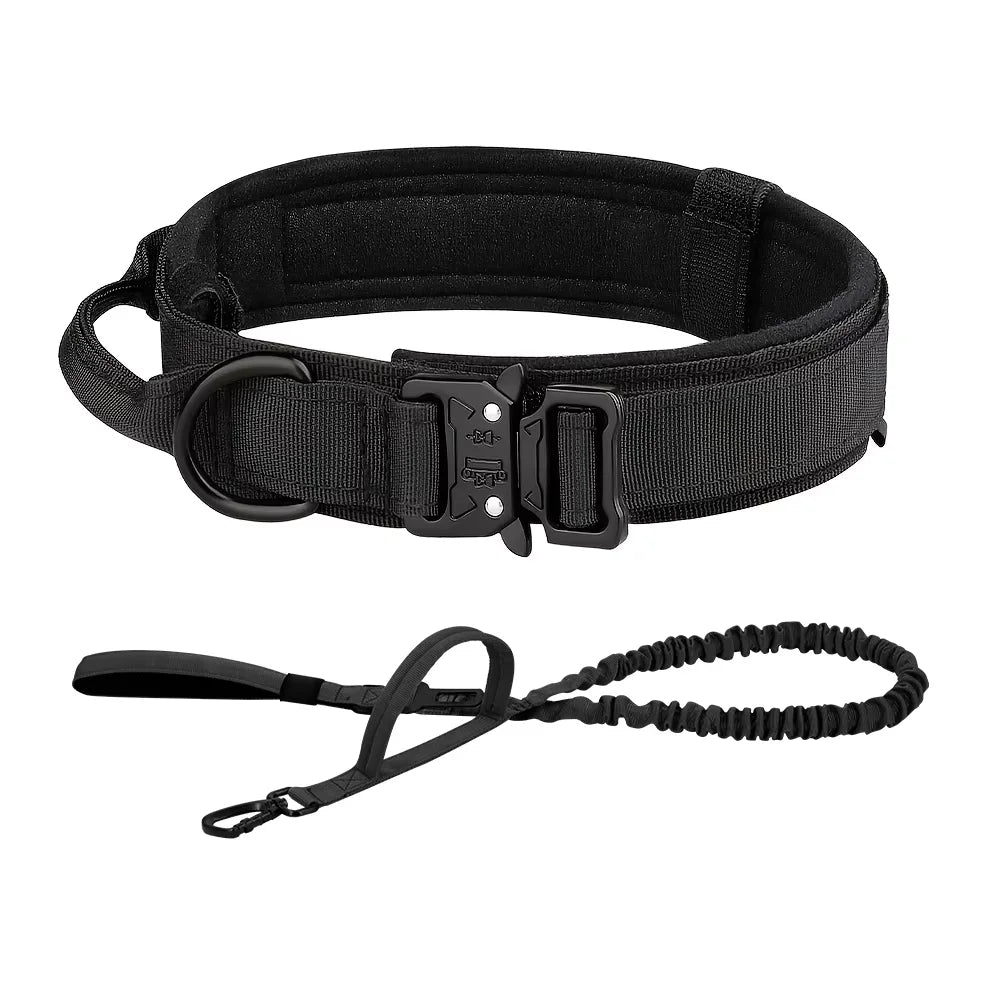 Dog Training Collar Adjustable Tactical W/ Leash
