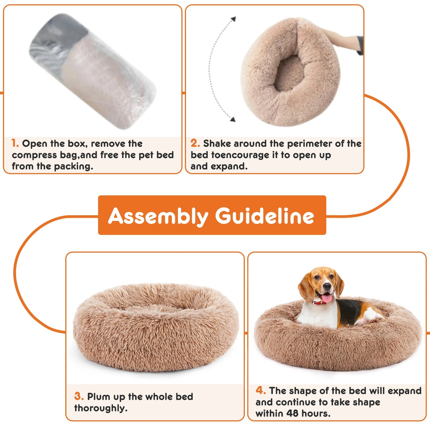 Calming Dog Bed for Large/XL Dogs Washable