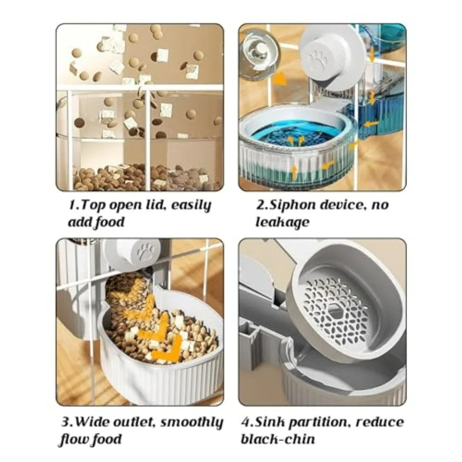 Automatic Hanging Gravity Pet Feeder and Water Dispenser