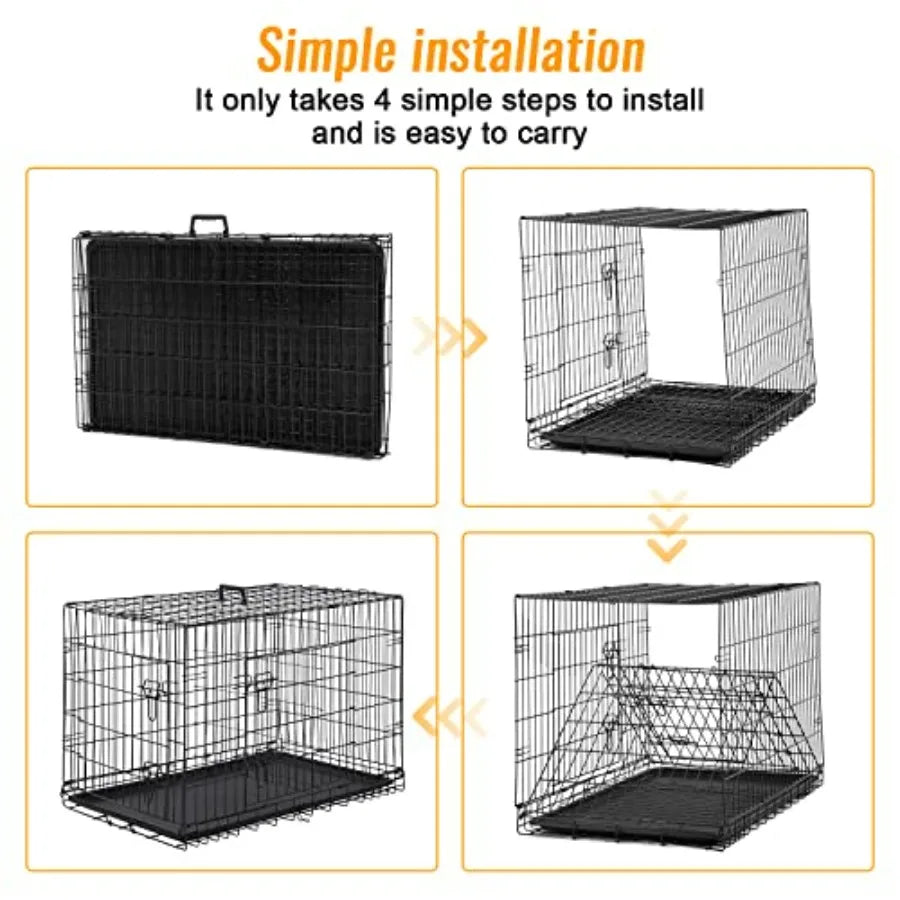 Dog Crate for Medium Dogs Folding Metal Wire