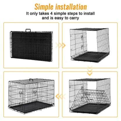 Dog Crate for Medium Dogs Folding Metal Wire