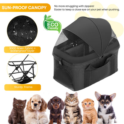 3 in 1 Pet Stroller for Medium Dogs Cats