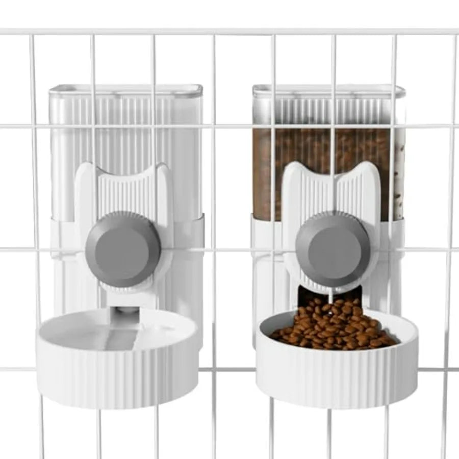 Hanging Cage Automatic Small Pet Food Bowl Water Bottle Dispenser,