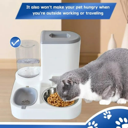 Automatic Cat Food and Water Dispenser Set 2 in 1,