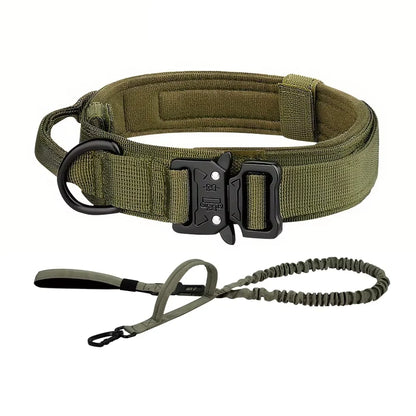 Dog Training Collar Adjustable Tactical W/ Leash