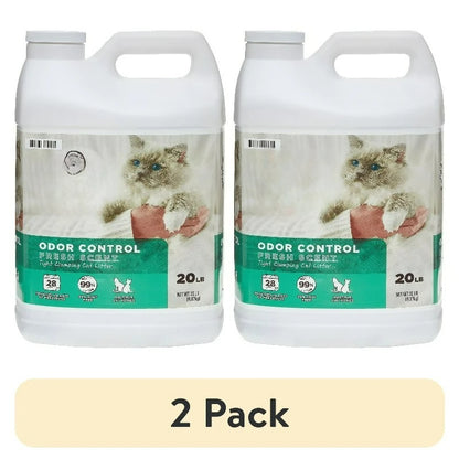 (2 pack) Clumping Clay Cat Litter, Fresh Scent, 20 lbs Jug