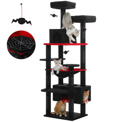 Cat Tree Tower W/ Scratching Posts& Hammock, Condo, Perch, Dangling Balls