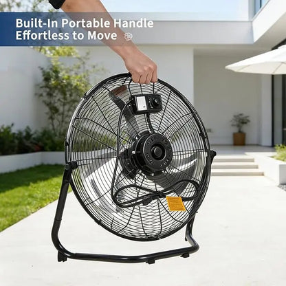 18/20 Inch Floor Fan, 3 Speeds 4800 CFM High Velocity