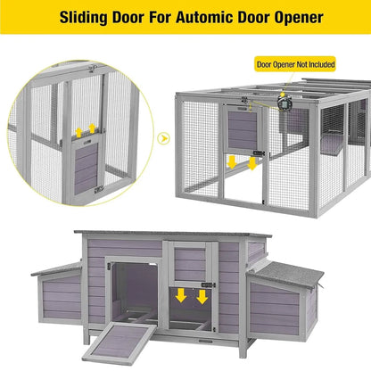 Large Wooden Chicken Coop for 4-6 Hens