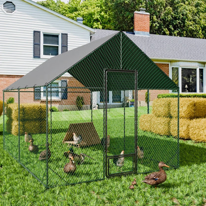 Heavy Duty XXL XL L Upgrade Chicken Coop Metal Chicken Run Walkin Poultry Habitat Cage with Nylon Netting Waterproof Cover
