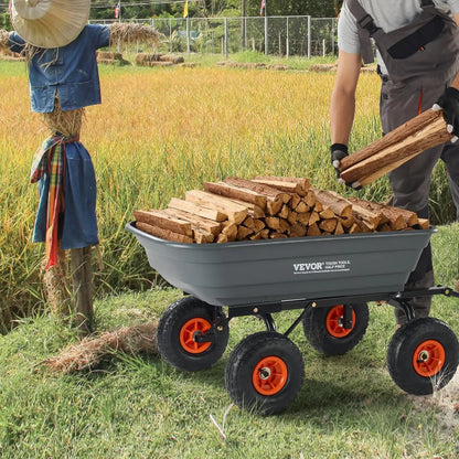 4 Cu.Ft. 600lbs Poly Garden Dump Cart,