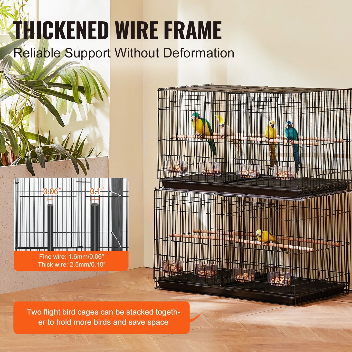 30In Flight Bird Cage Stackable Divided Small Animal Cage