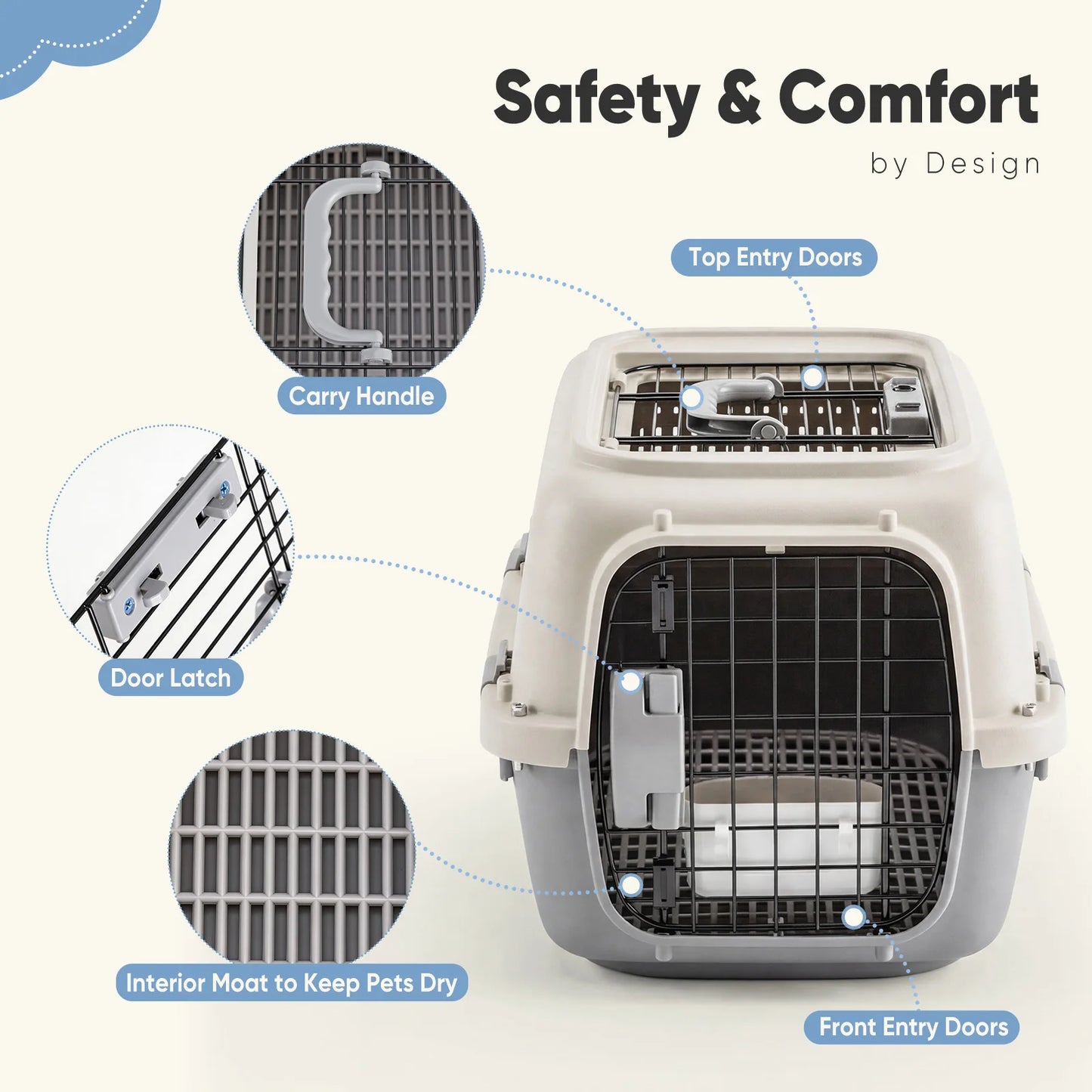 Pet Carrier for Small Dogs Cats 23 Inch