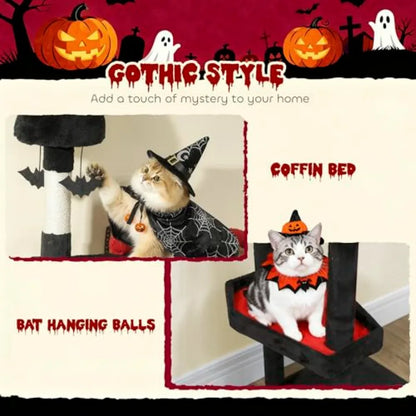 Gothic Cat Tree Tower for Indoor Kittens