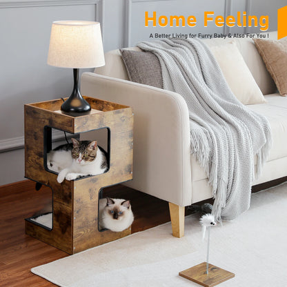 Wood Cat Condo House Bed Tree Tower