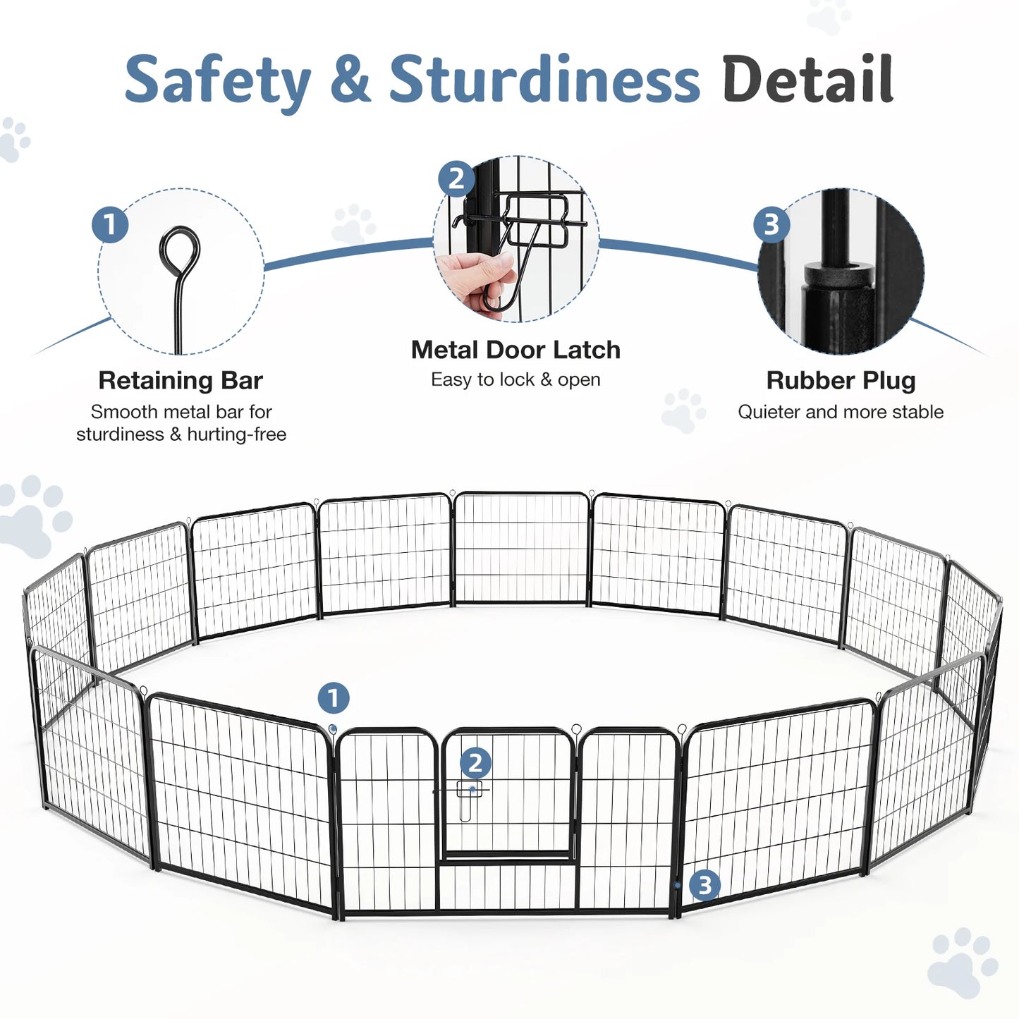 Dog Playpen Fence Metal 24 Inch to 32 Inch