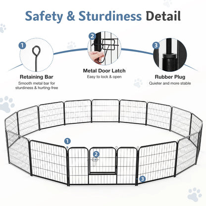 Dog Playpen Fence Metal 24 Inch to 32 Inch