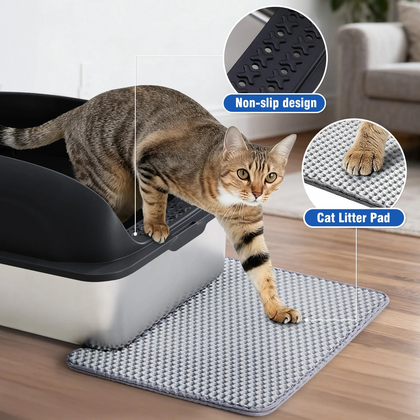 Stainless 24IN Steel Cat Litter Box with Lid Large Cat