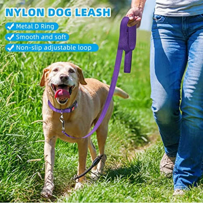 6 Sets Reflective Dog Leash and Collar Set, Nylon