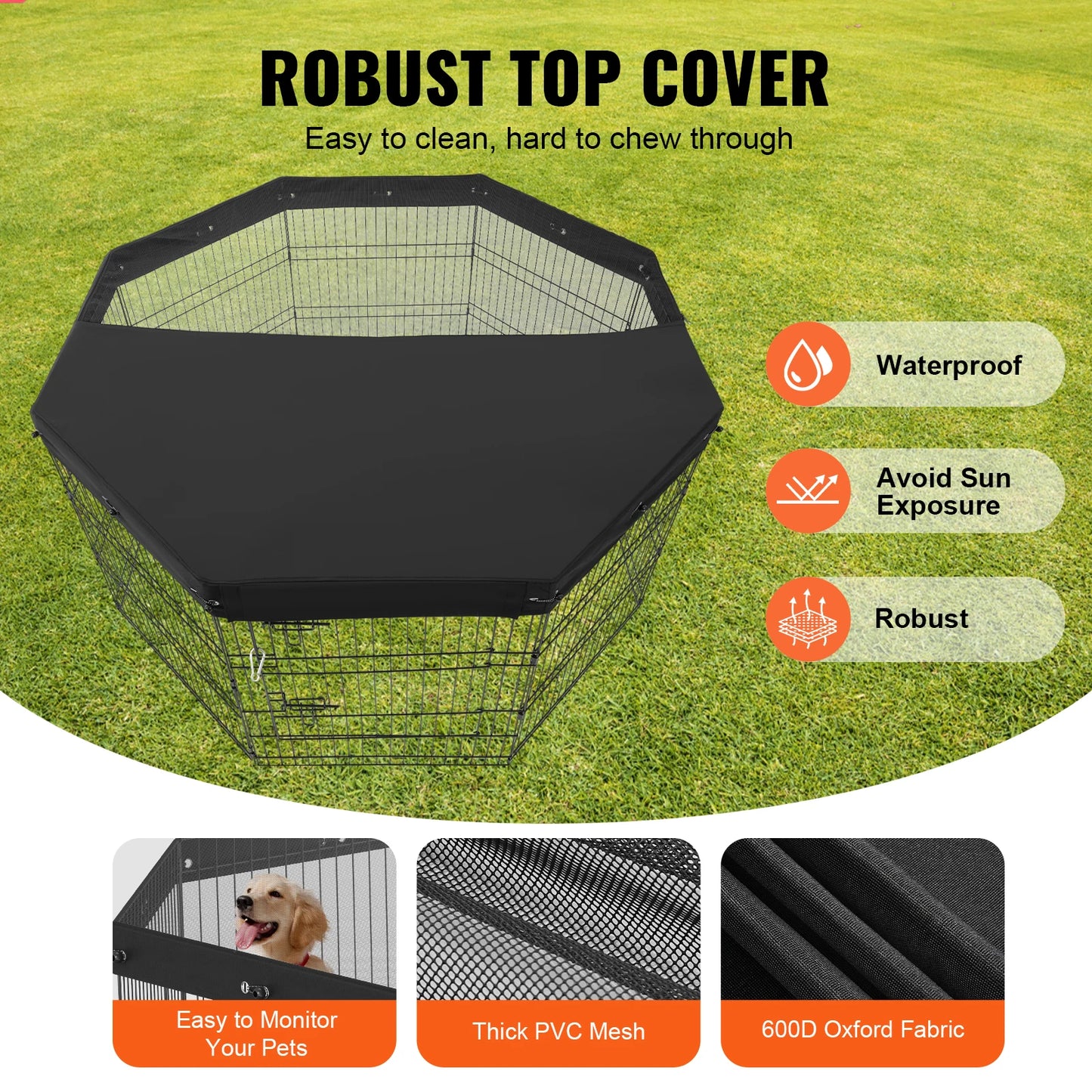 Dog Playpen Foldable Metal Exercise Indoor/ Outdoor