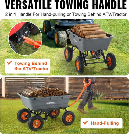 1500lbs Heavy Duty Garden Dump Cart