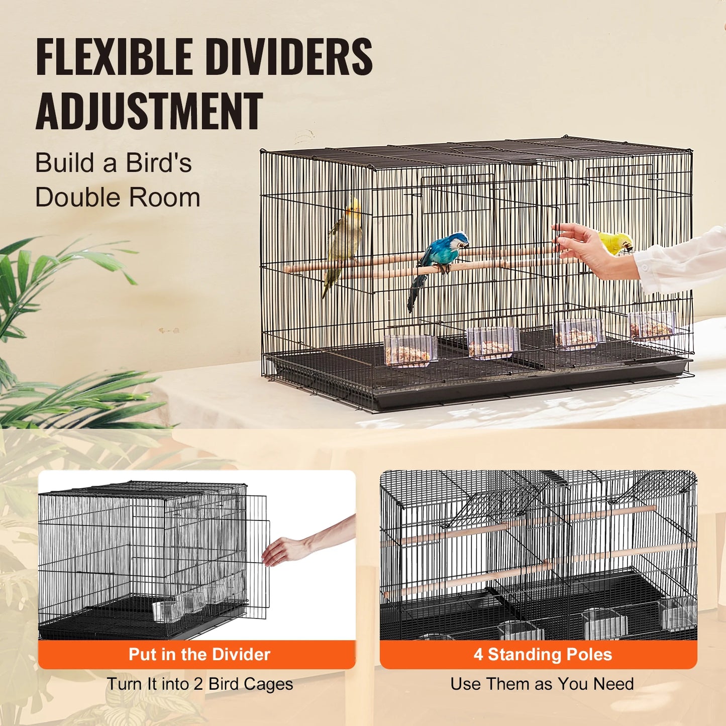 30In Flight Bird Cage Stackable Divided Small Animal Cage