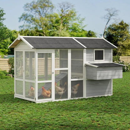 80" Large Wooden Chicken Coop Fir Wood Nesting Box