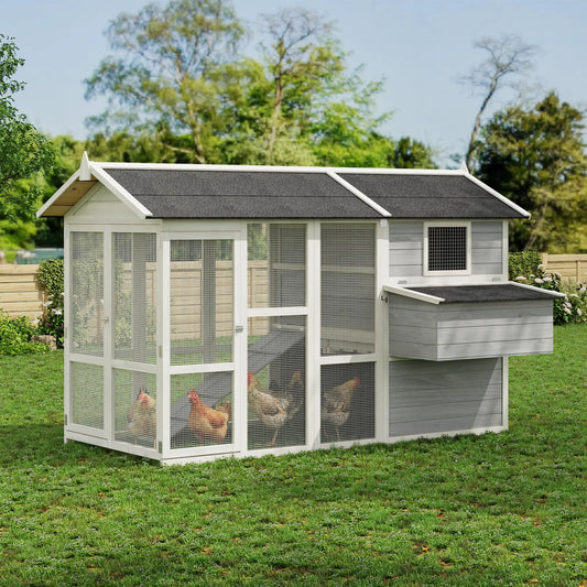 80" Large Wooden Chicken Coop Fir Wood Nesting Box