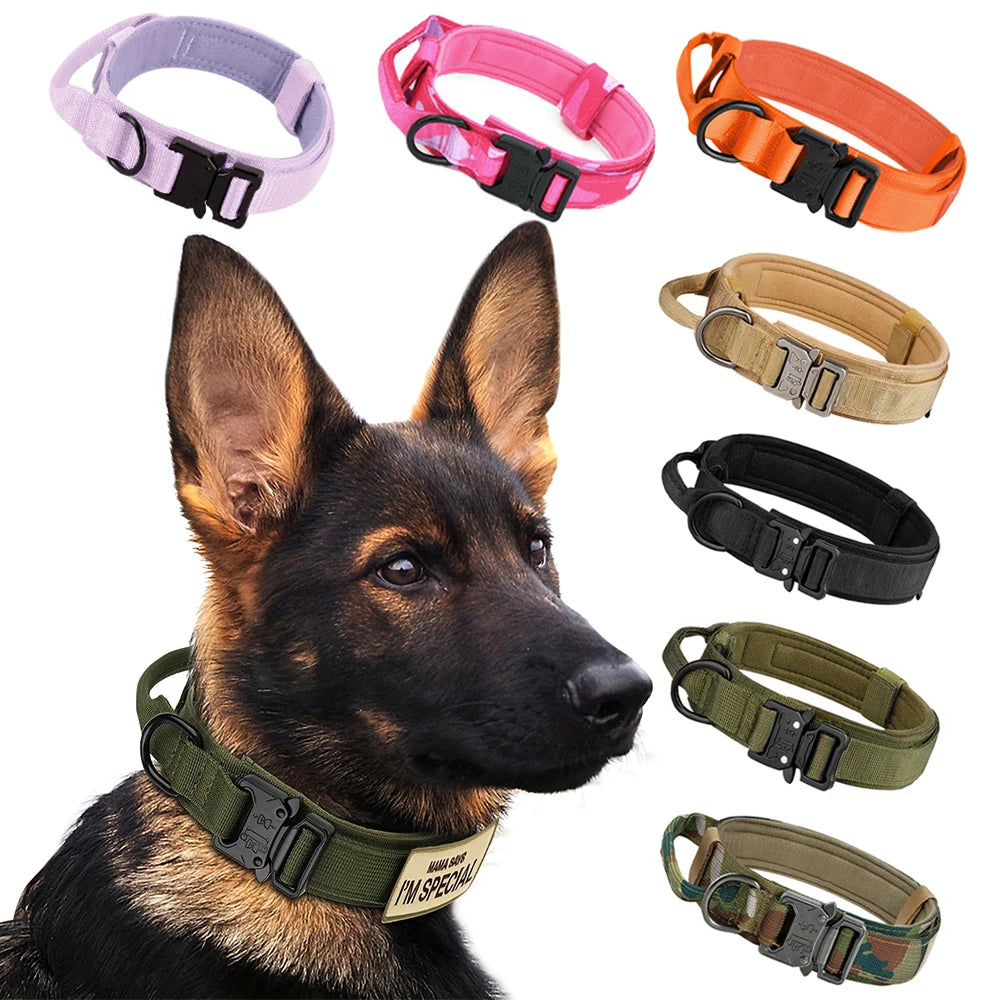Dog Training Collar Adjustable Tactical W/ Leash