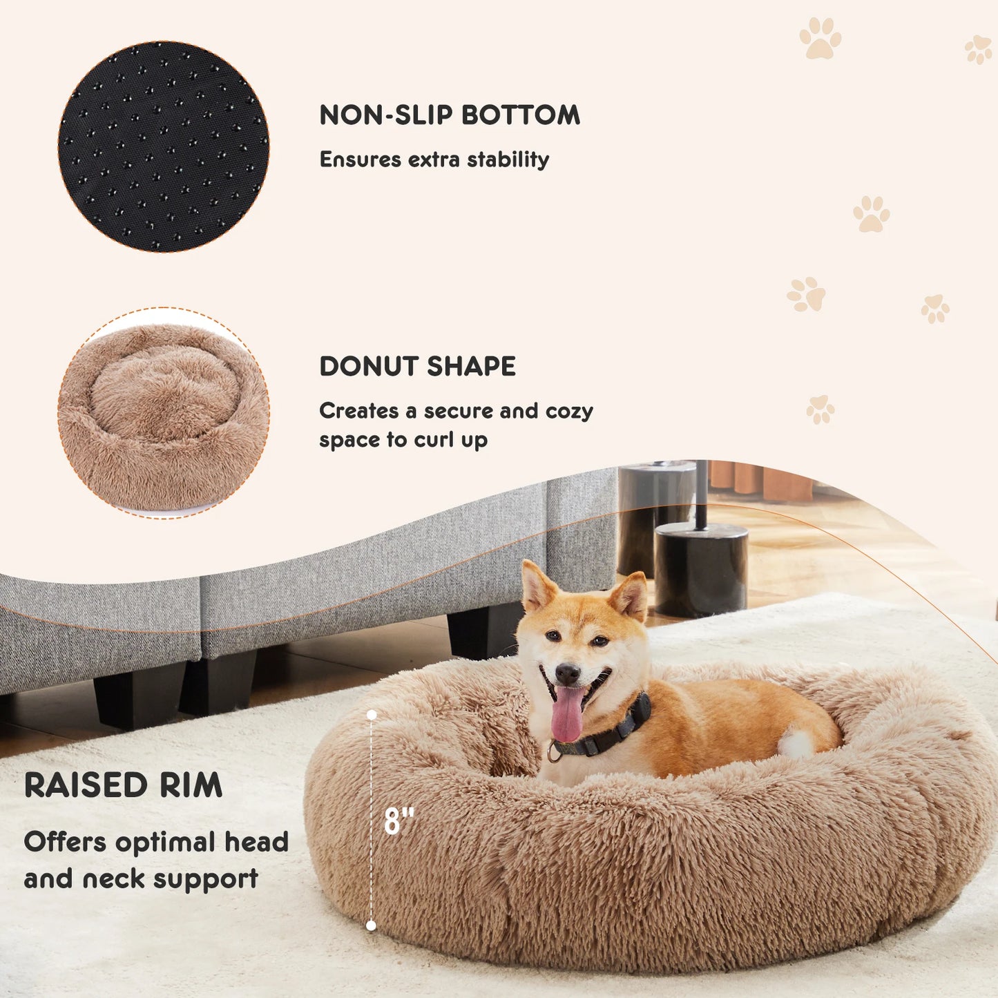 Calming Dog Bed for Large/XL Dogs Washable
