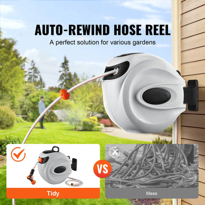 Retractable Hose Reel 65ft 5/8 Wall-Mounted