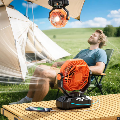 20000mAh Camping Fan with LED Lantern