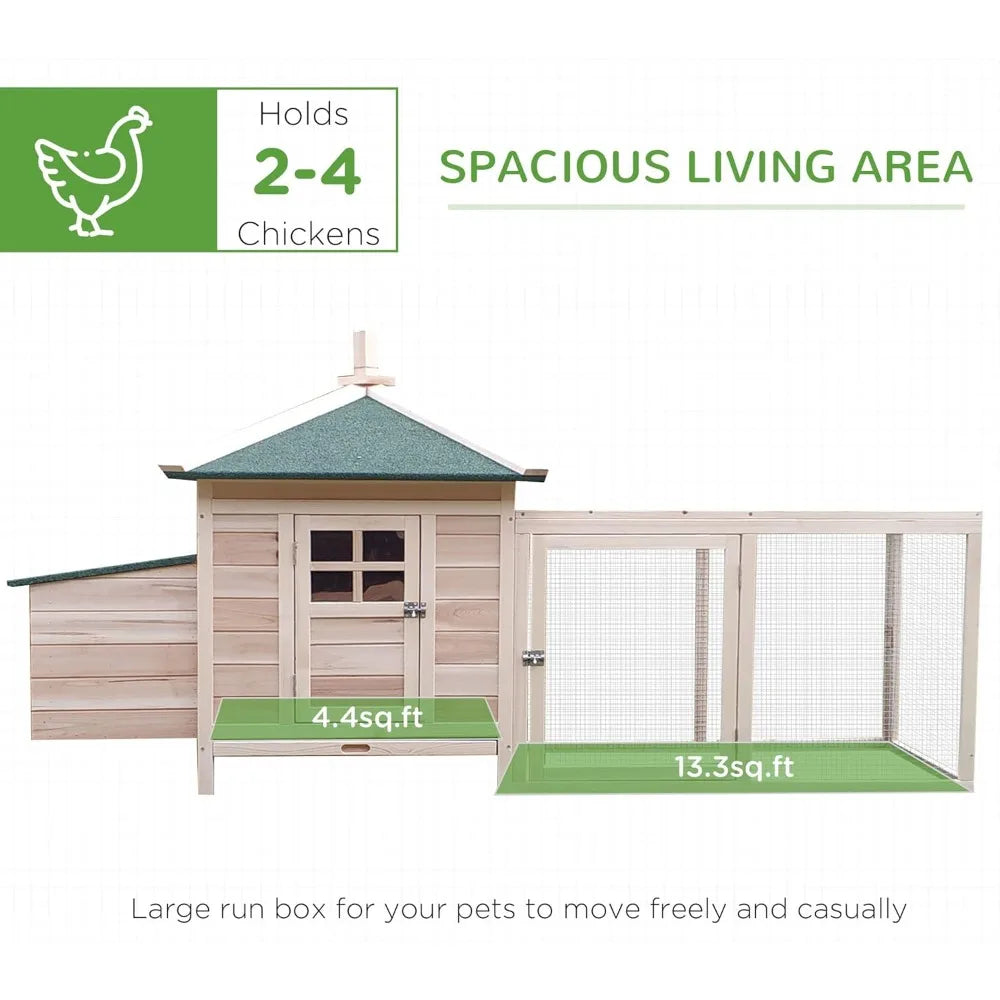 Wooden Chicken Coop with Nesting Box,