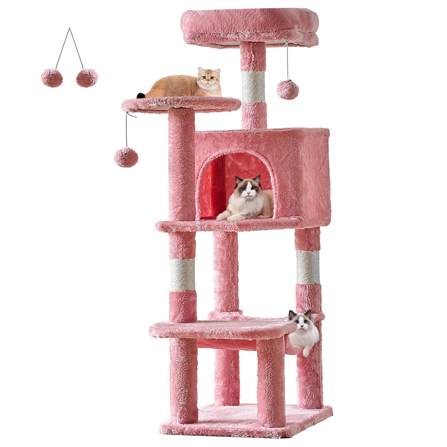 44In Cat Tree Climbing Tower, Scratching Posts, Condo, Perch