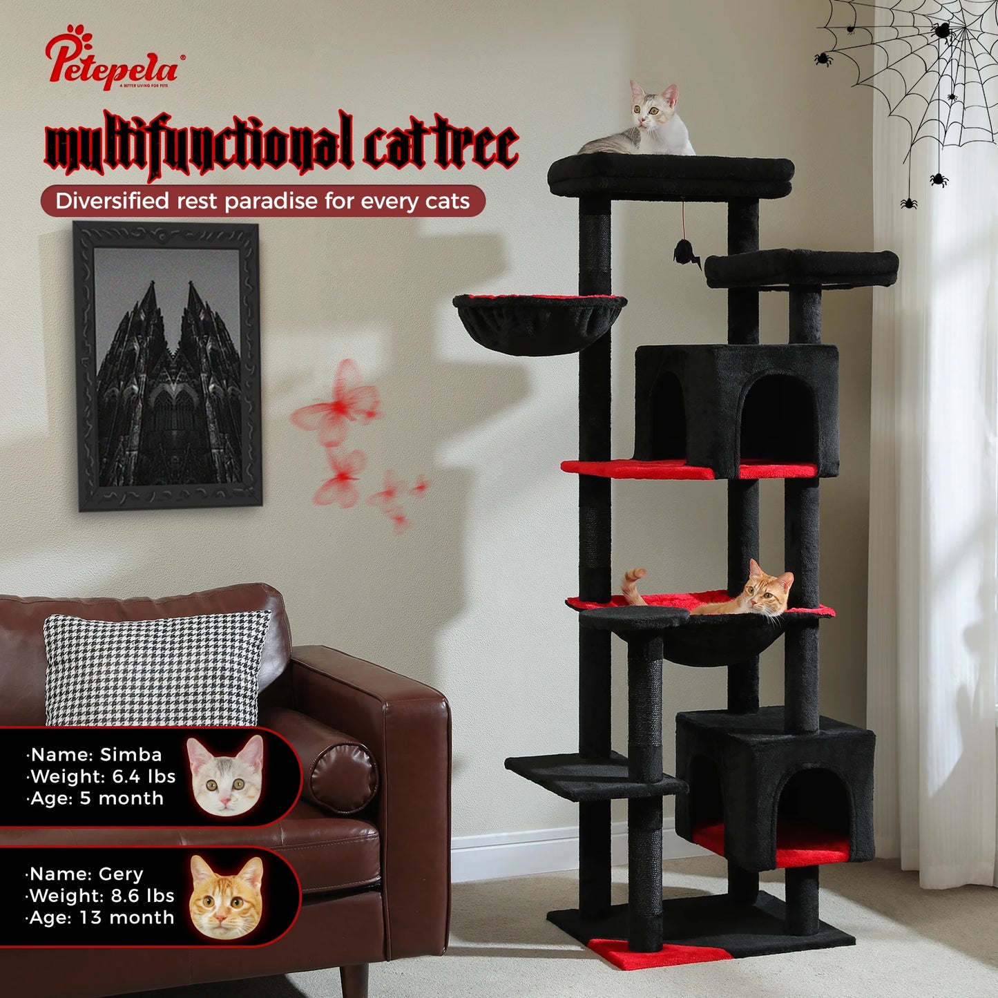 Tall Cat Tree Tower for Indoor Cats
