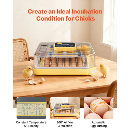 Egg Incubator with LED Candler Temperature Display