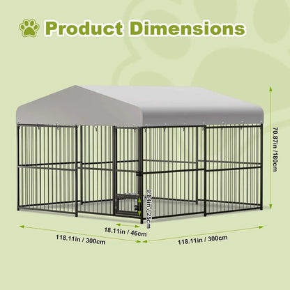 Large Dog Kennel Outside,10x10x6 FT
