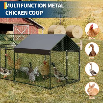 Metal Chicken Coop Heavy Duty Walk-in Chicken Runs