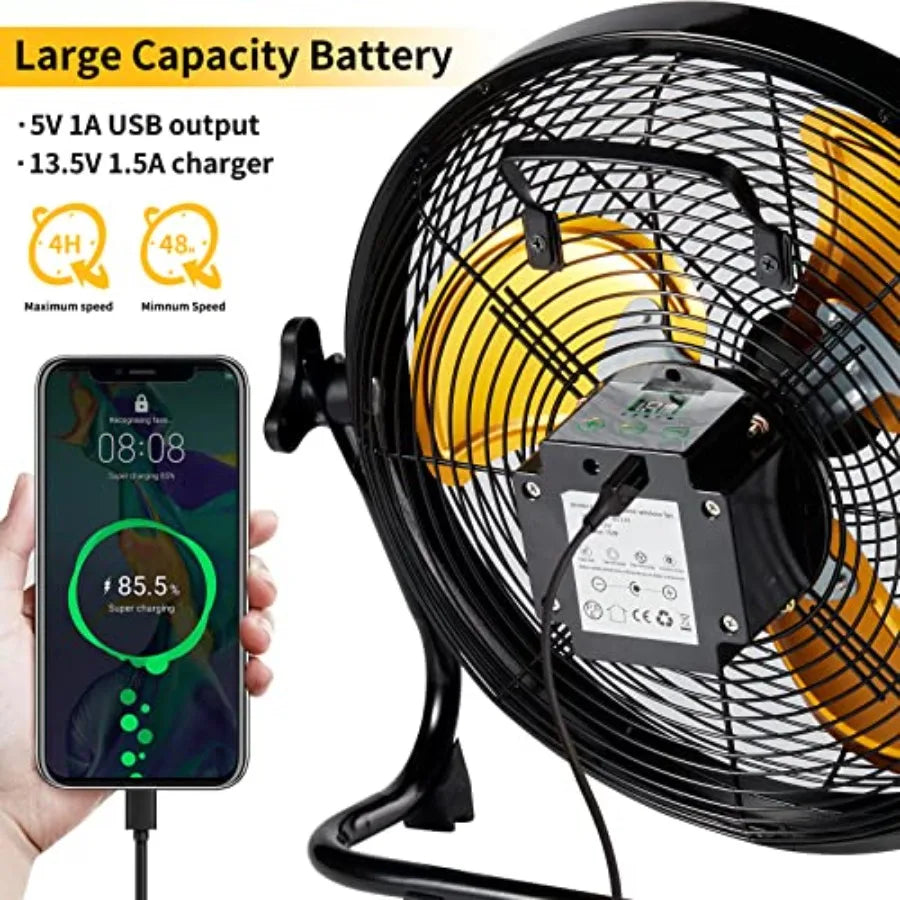 Outdoor solar-powered fan for shed, home, outside, camping;