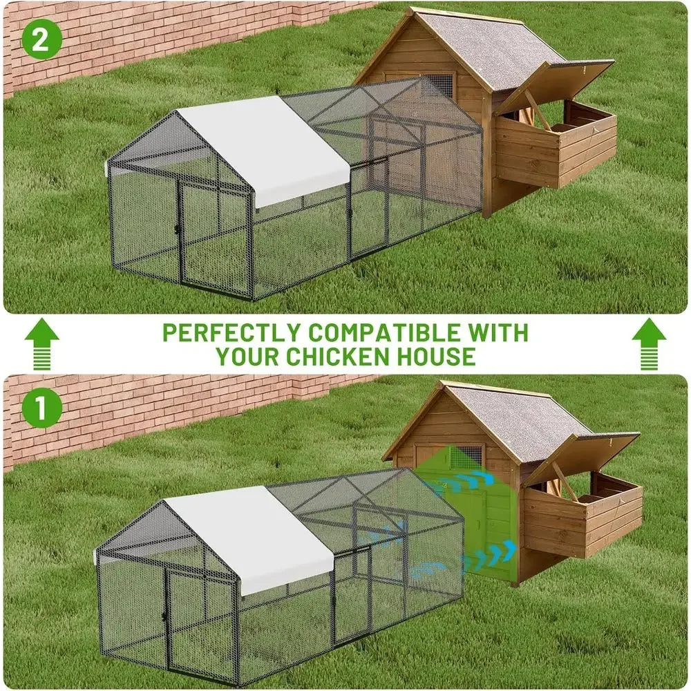 Portable Walk-in Chicken Coop, 79x40x40 inches