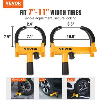 Wheel Lock 2 Packs Antitheft for Trailer/ ATV