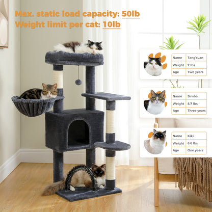 Cat Tree Tower with condo, House, Perch, Hammock,